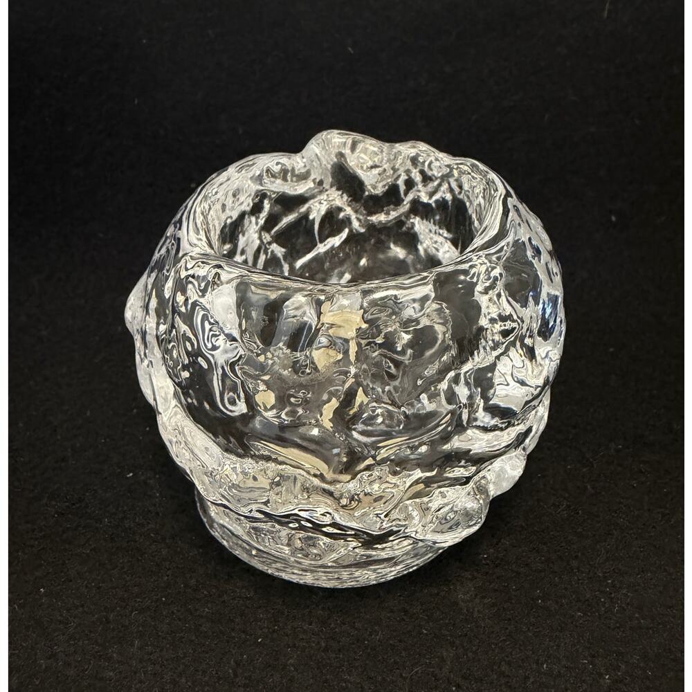 VTG Kosta Boda "Snowball" Ann Wärff crystal tealight holder